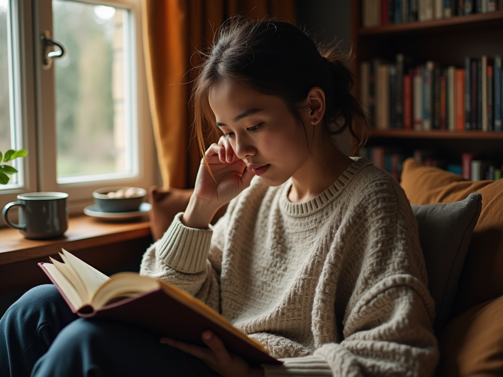 本を読む親