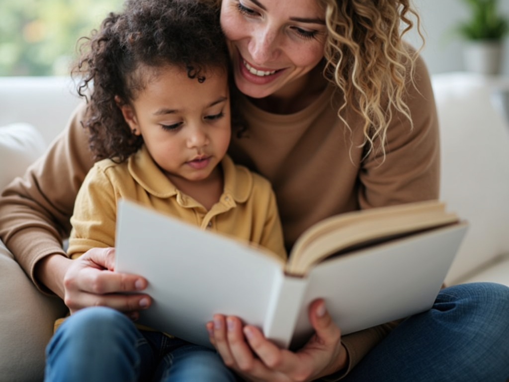 子供に本を読み聞かせる親