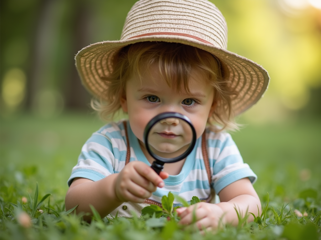 子どもが自然を探索している様子