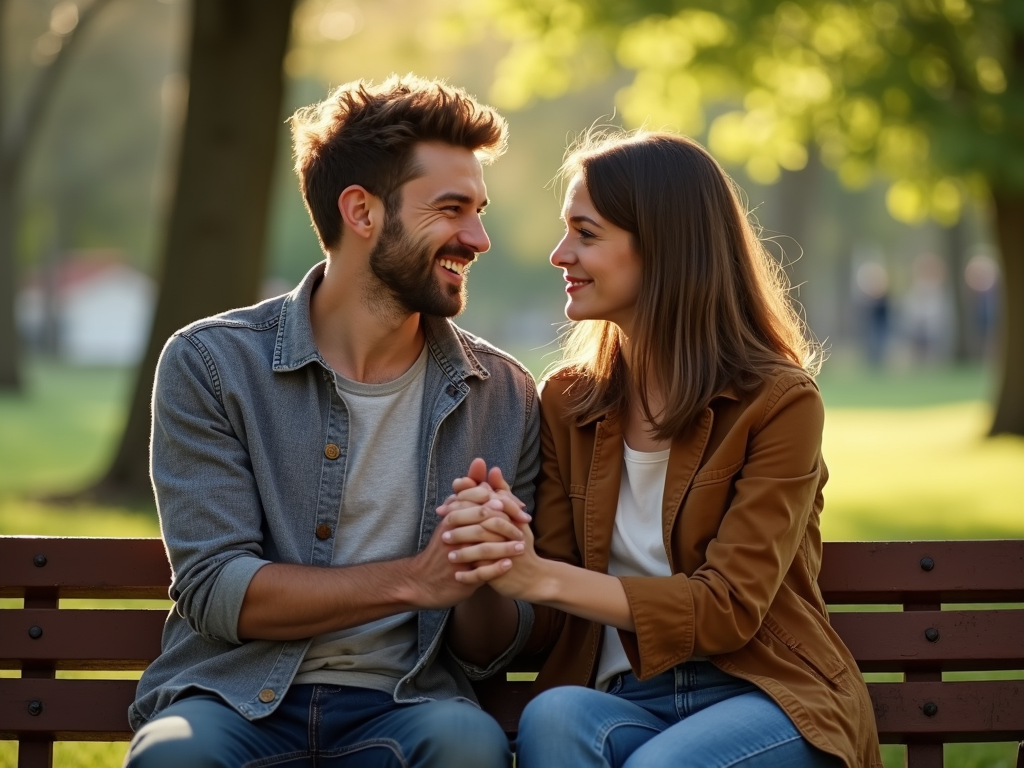 感情を表現している夫婦の様子