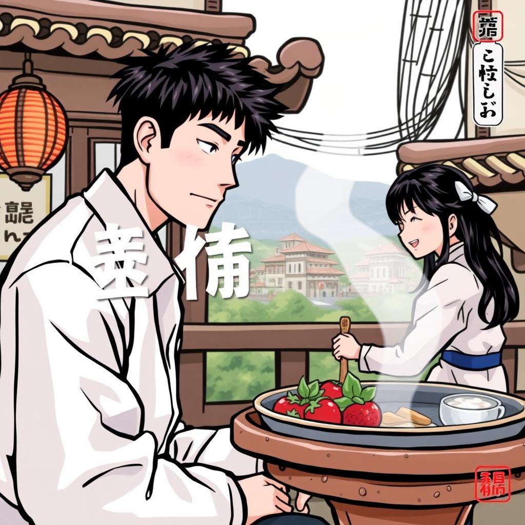 夫婦がノートを見ながら話し合う様子