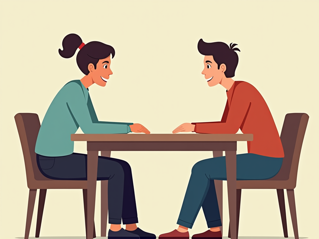 感情を上手に伝えるための会話をする二人の画像