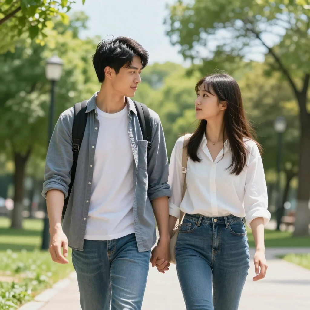 信頼を築く夫婦の散歩