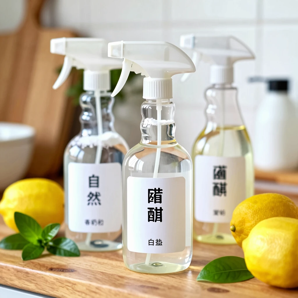 手作りナチュラル洗剤のスプレーボトル