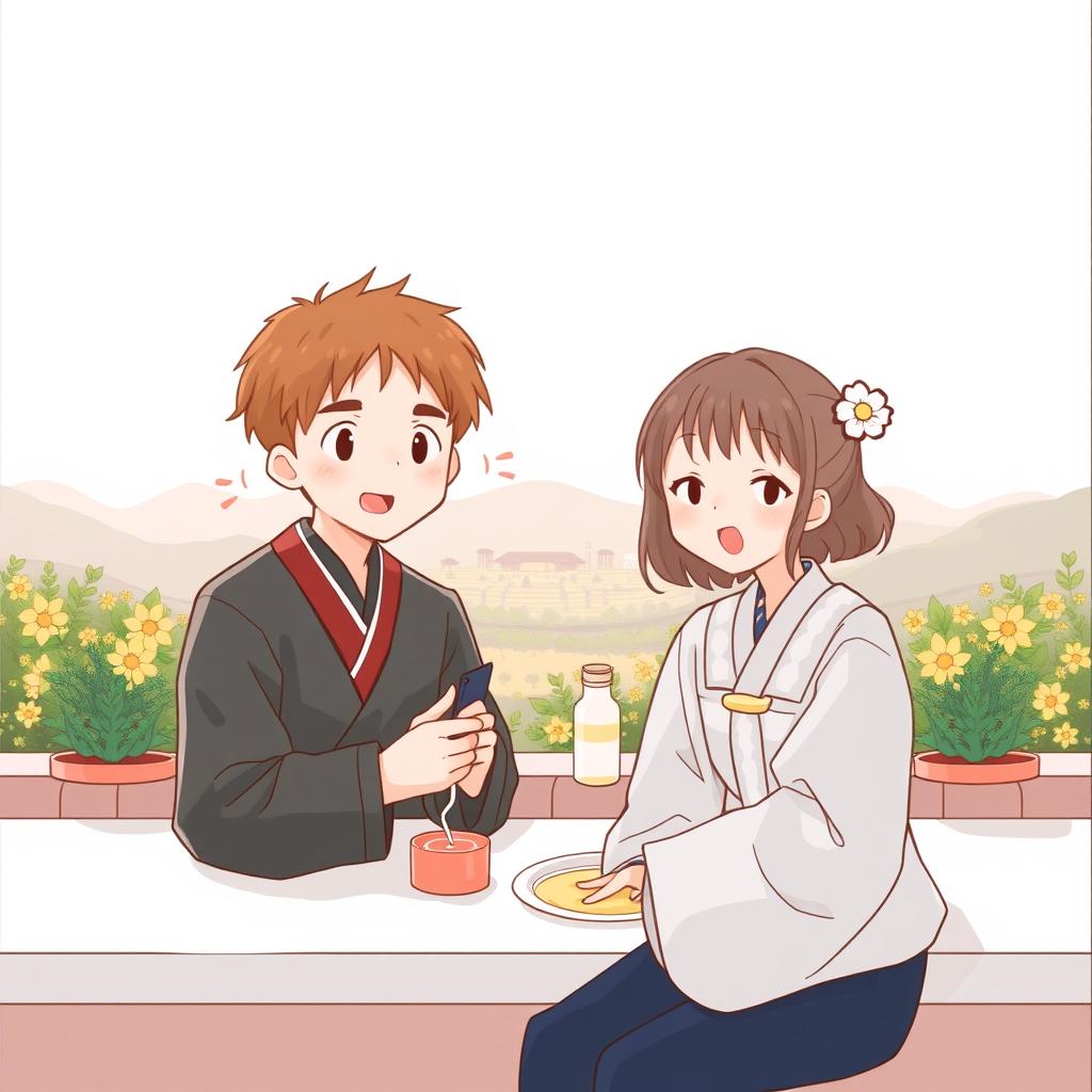 夫婦がリビングでコーヒーを飲みながら会話する様子